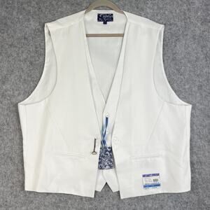 Blu Martini Vest Mens 4X‎ White Classic Preppy Wedding NWT